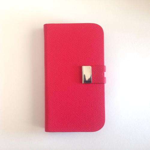 Pink Magnetic Flip Card Wallet Case Cover Stand for Samsung Galaxy S3 Mini i8190 + Screen Protector